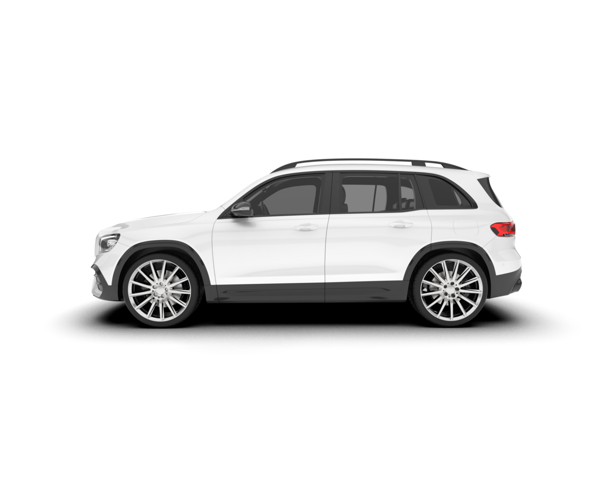 White SUV on transparent background. 3d rendering - illustration png