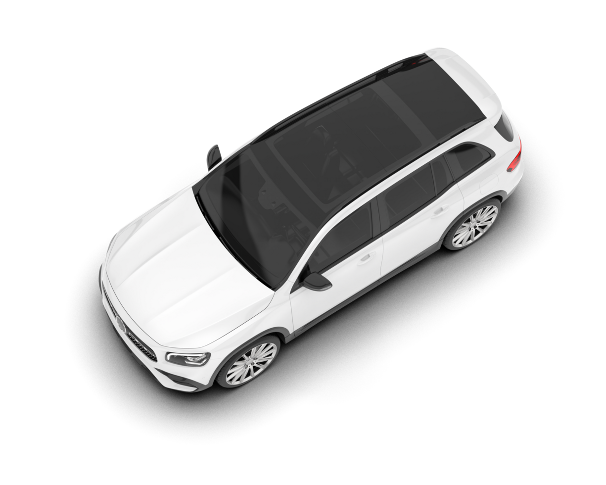 White SUV on transparent background. 3d rendering - illustration png