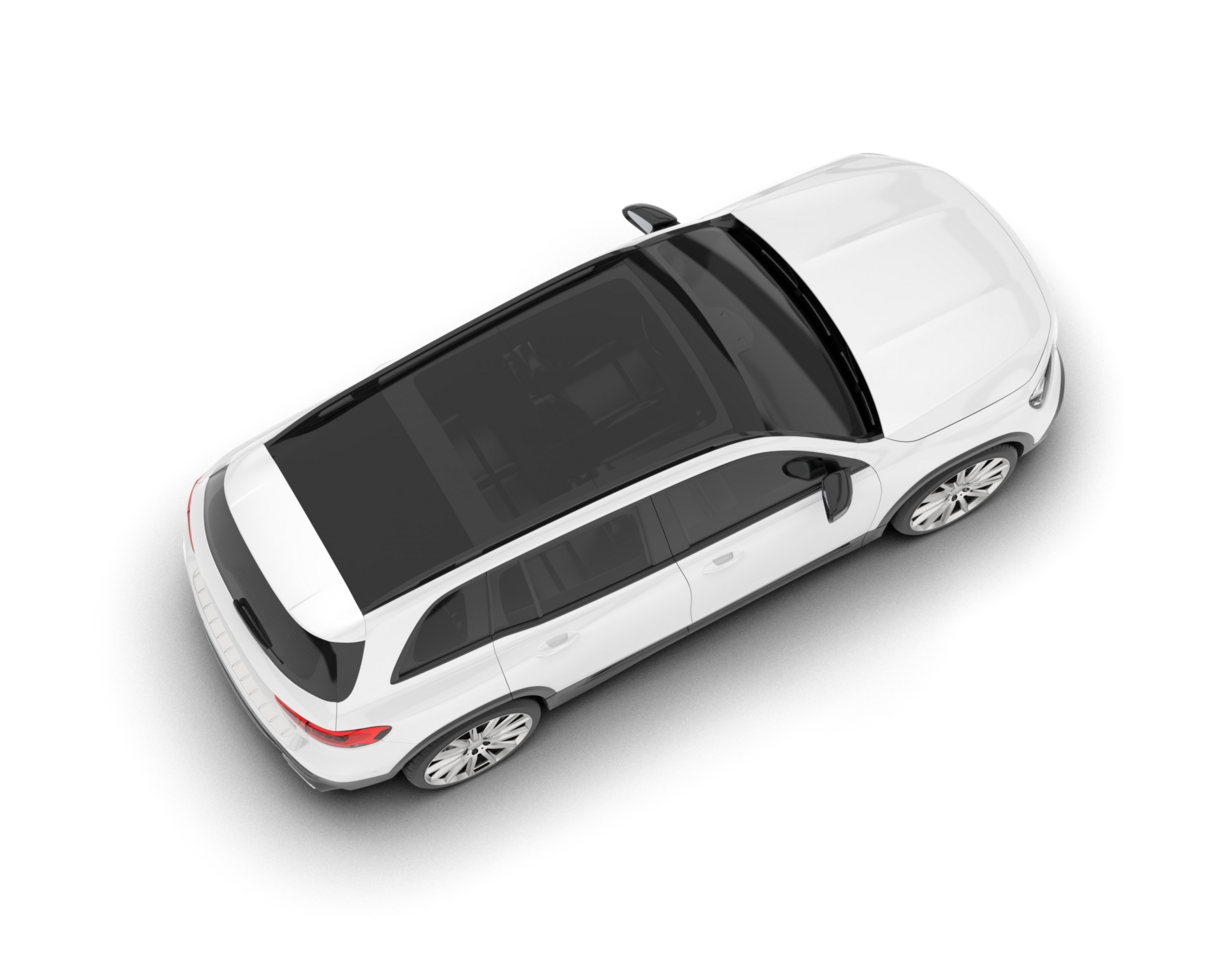White SUV on transparent background. 3d rendering - illustration png