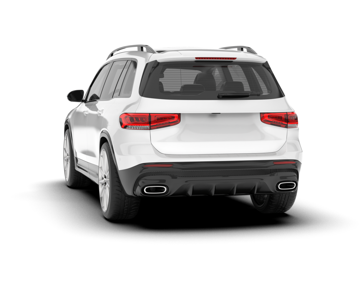 White SUV on transparent background. 3d rendering - illustration png
