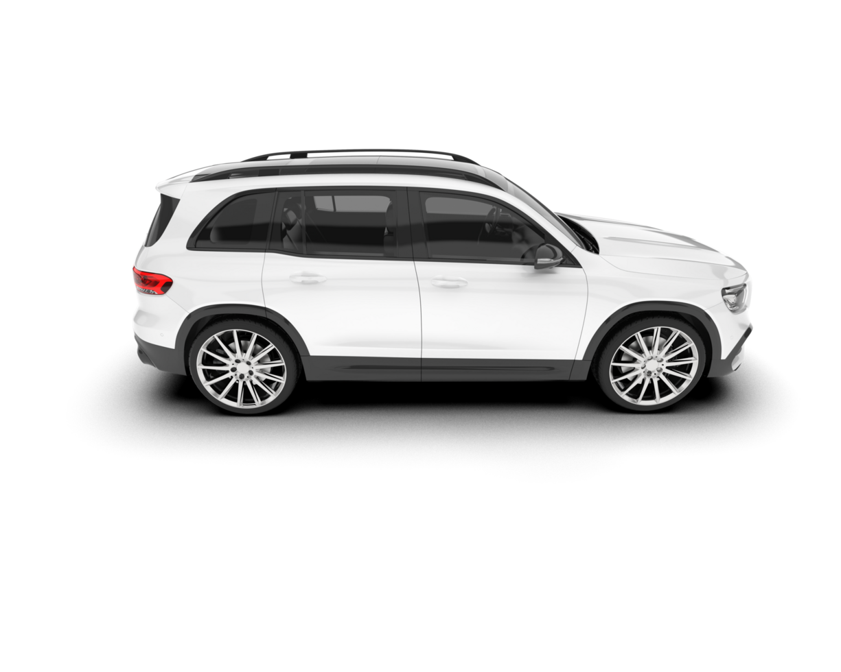 White SUV on transparent background. 3d rendering - illustration png