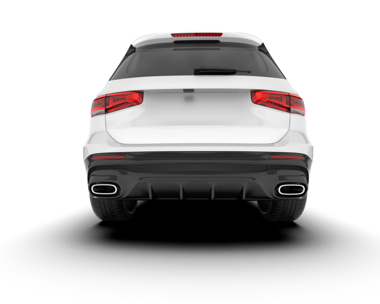 White SUV on transparent background. 3d rendering - illustration png