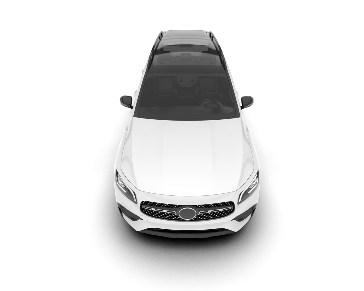 White SUV on transparent background. 3d rendering - illustration png
