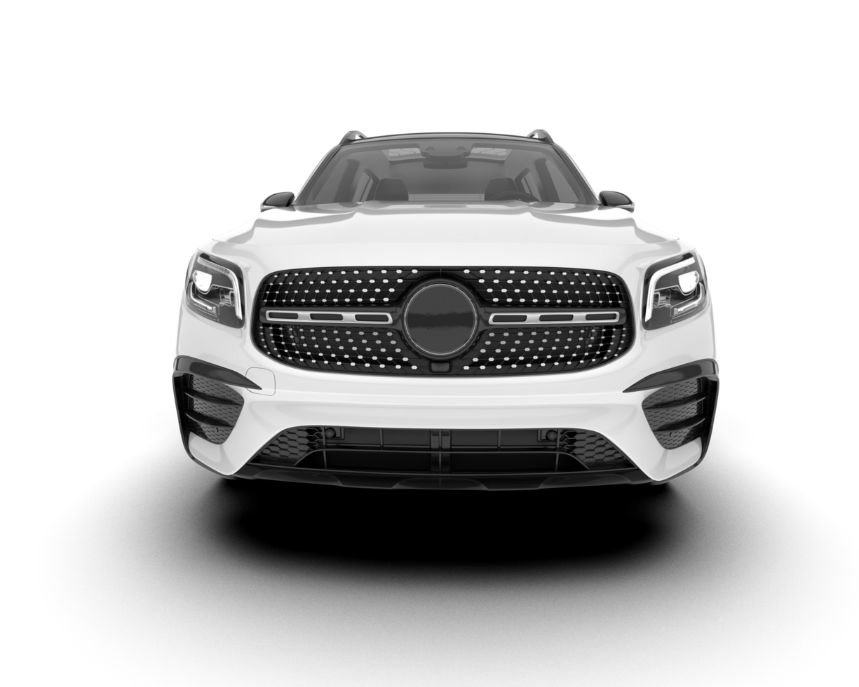 White SUV on transparent background. 3d rendering - illustration png