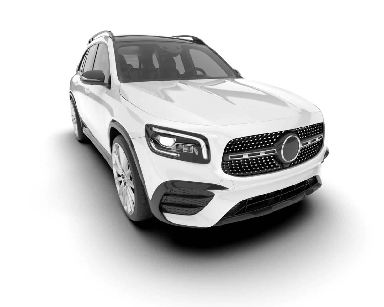 White SUV on transparent background. 3d rendering - illustration png