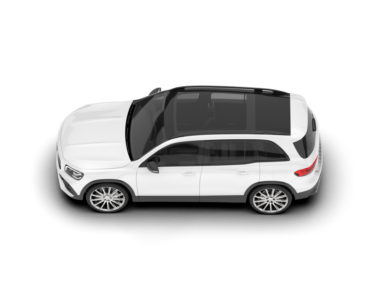 White SUV on transparent background. 3d rendering - illustration png