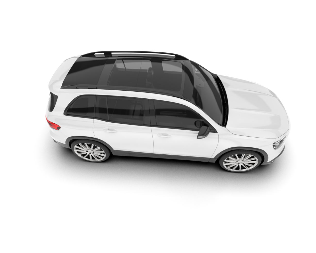 White SUV on transparent background. 3d rendering - illustration png