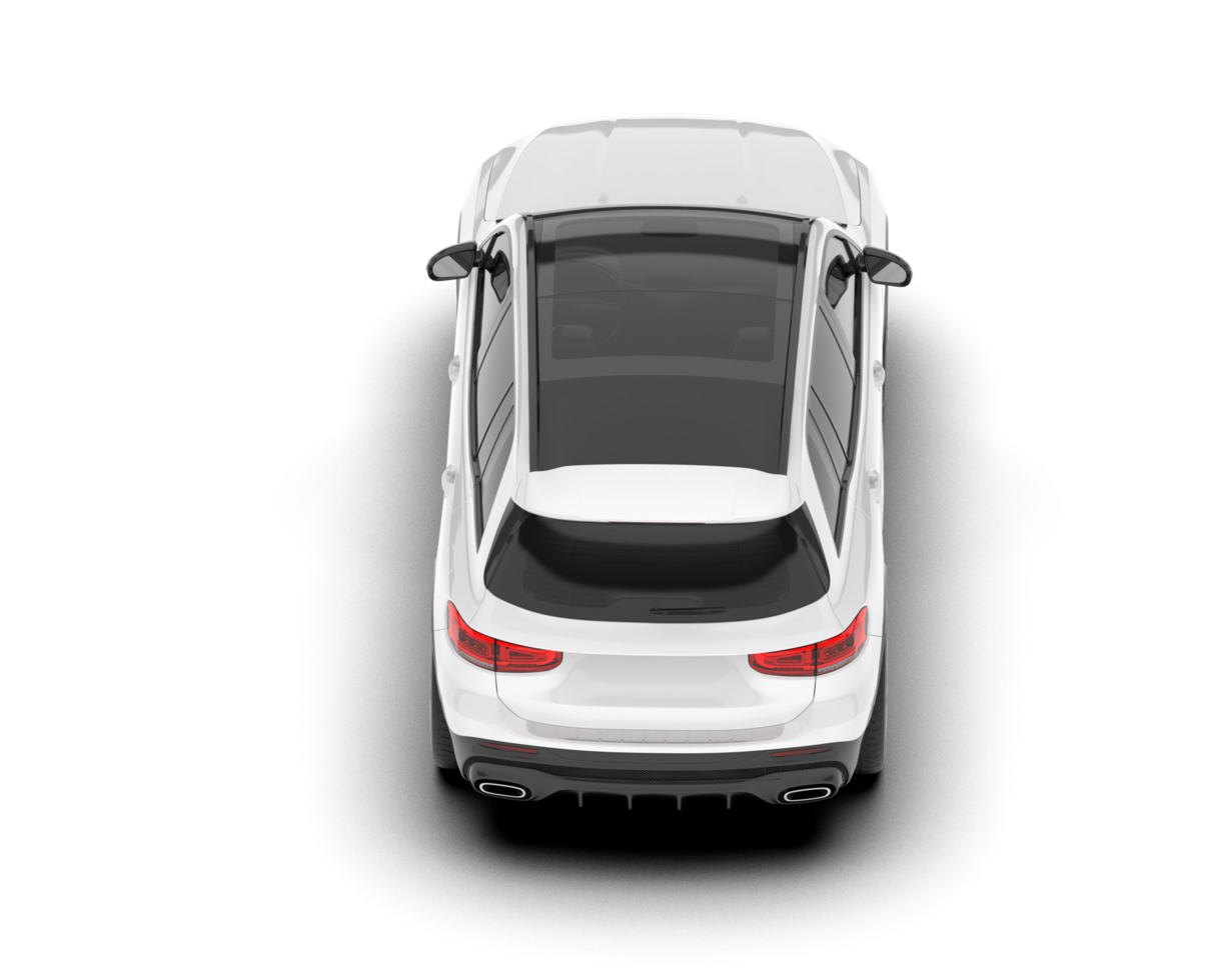 White SUV on transparent background. 3d rendering - illustration png