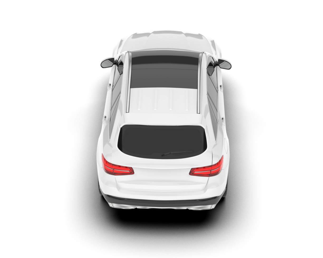 White SUV on transparent background. 3d rendering - illustration png