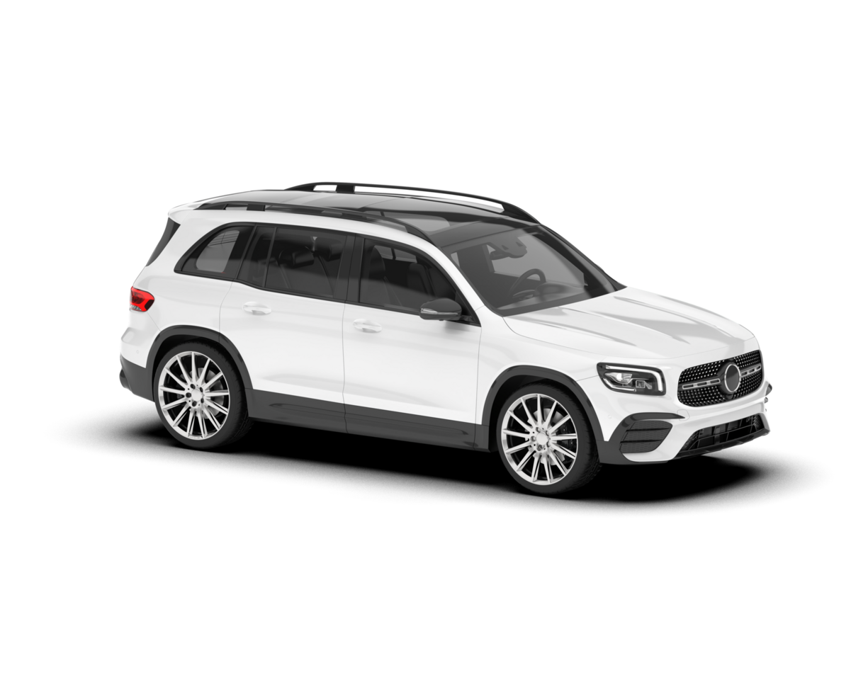 White SUV on transparent background. 3d rendering - illustration png
