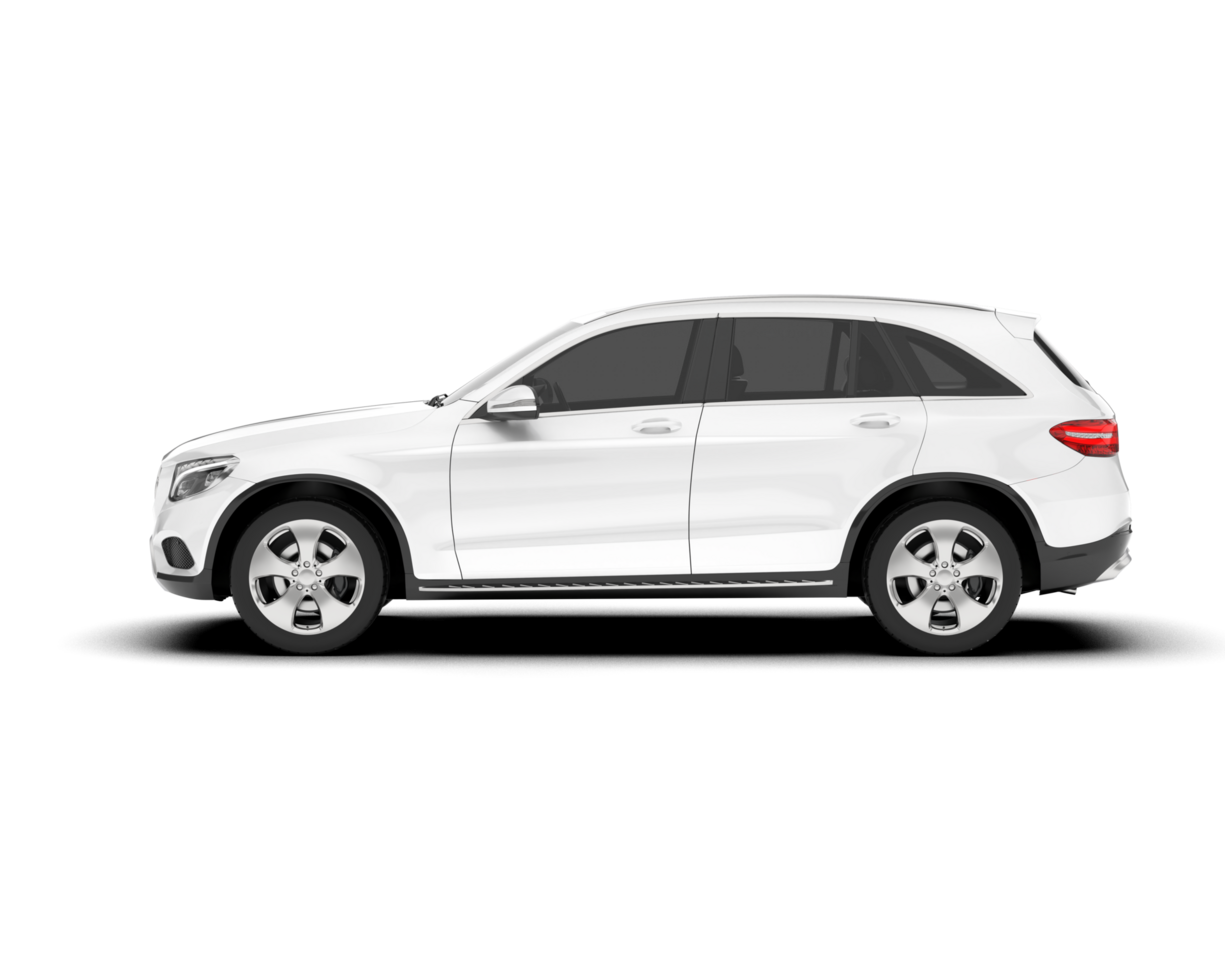White SUV on transparent background. 3d rendering - illustration png