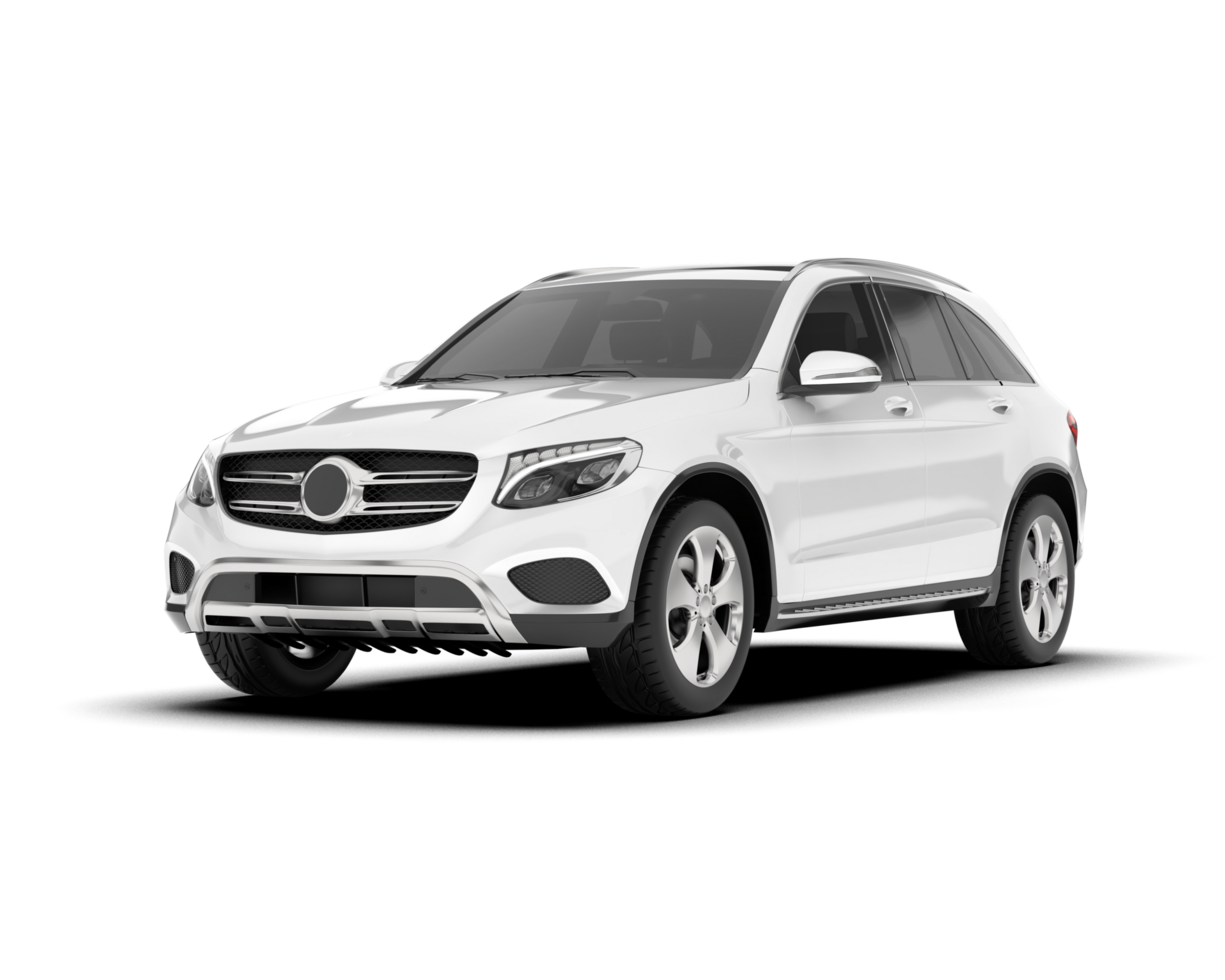 White SUV on transparent background. 3d rendering - illustration png