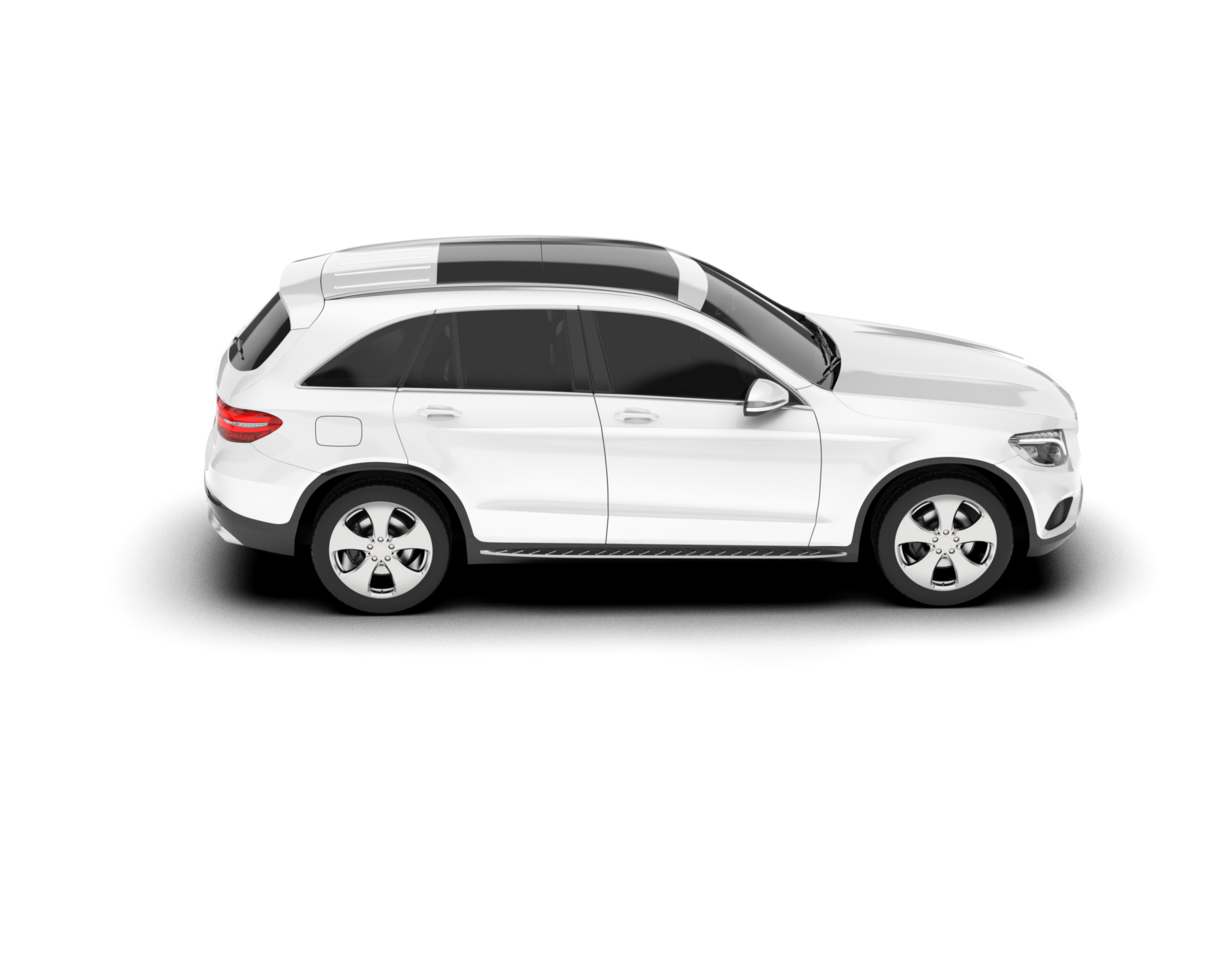 White SUV on transparent background. 3d rendering - illustration png