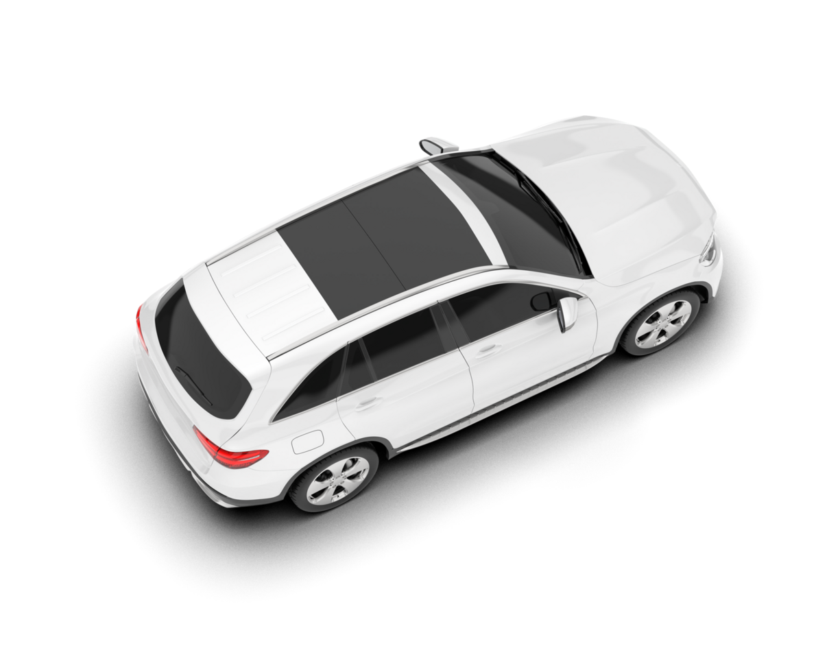 White SUV on transparent background. 3d rendering - illustration png