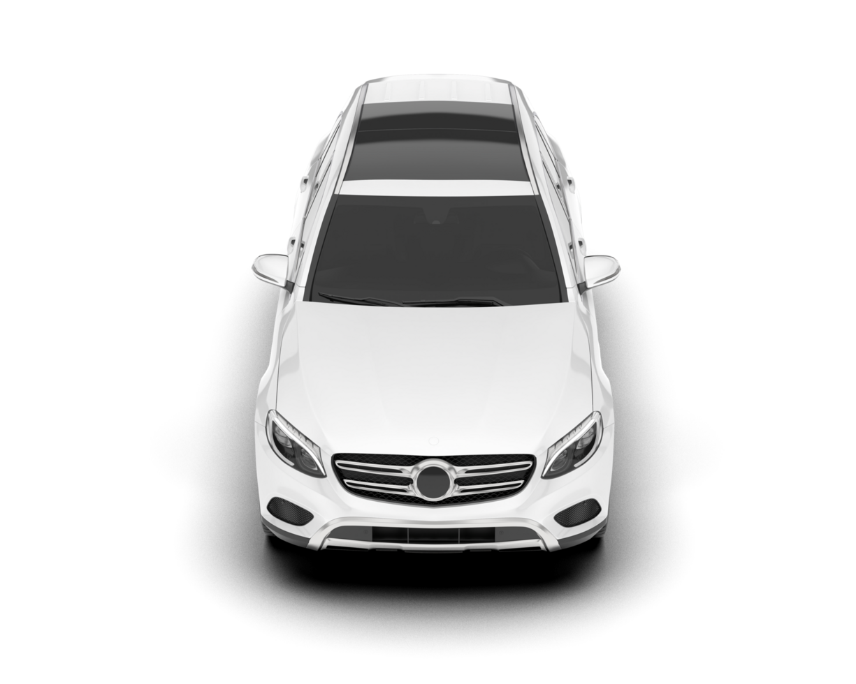 White SUV on transparent background. 3d rendering - illustration png