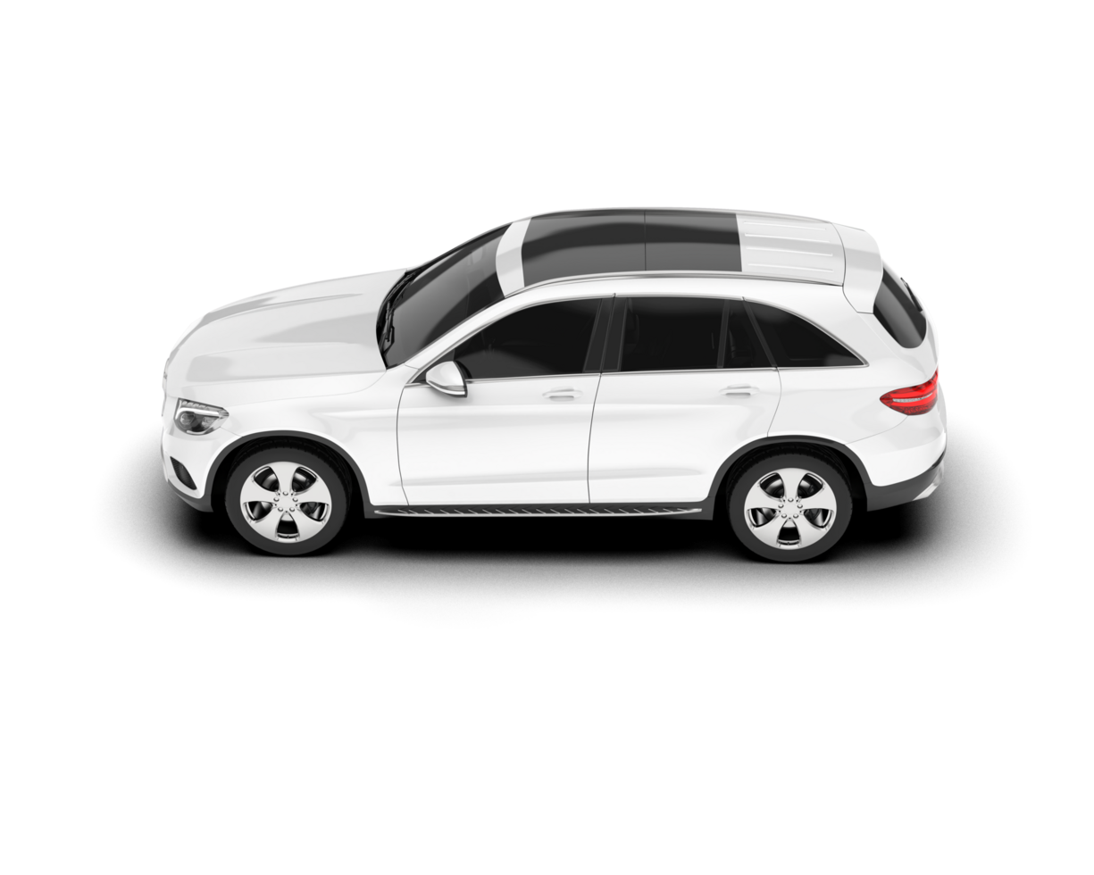 White SUV on transparent background. 3d rendering - illustration png