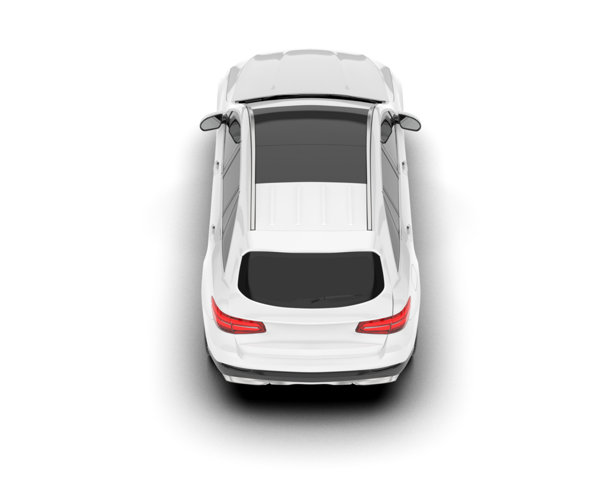 White SUV on transparent background. 3d rendering - illustration png