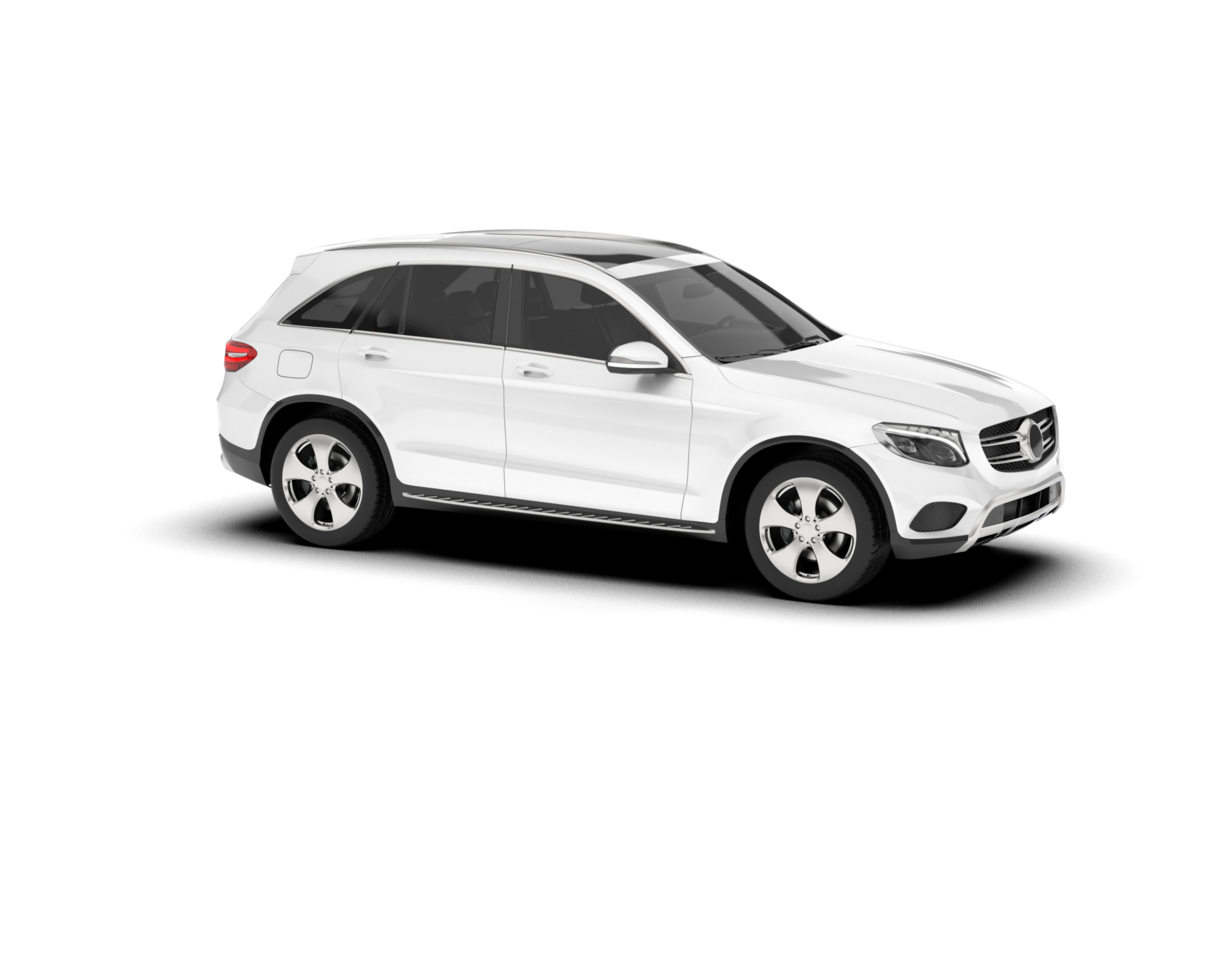 White SUV on transparent background. 3d rendering - illustration png