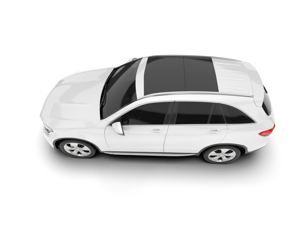 White SUV on transparent background. 3d rendering - illustration png