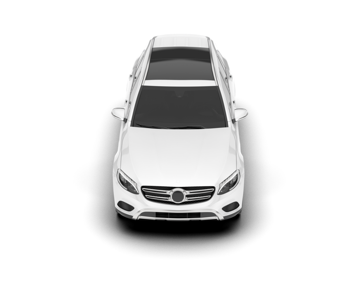 White SUV on transparent background. 3d rendering - illustration png
