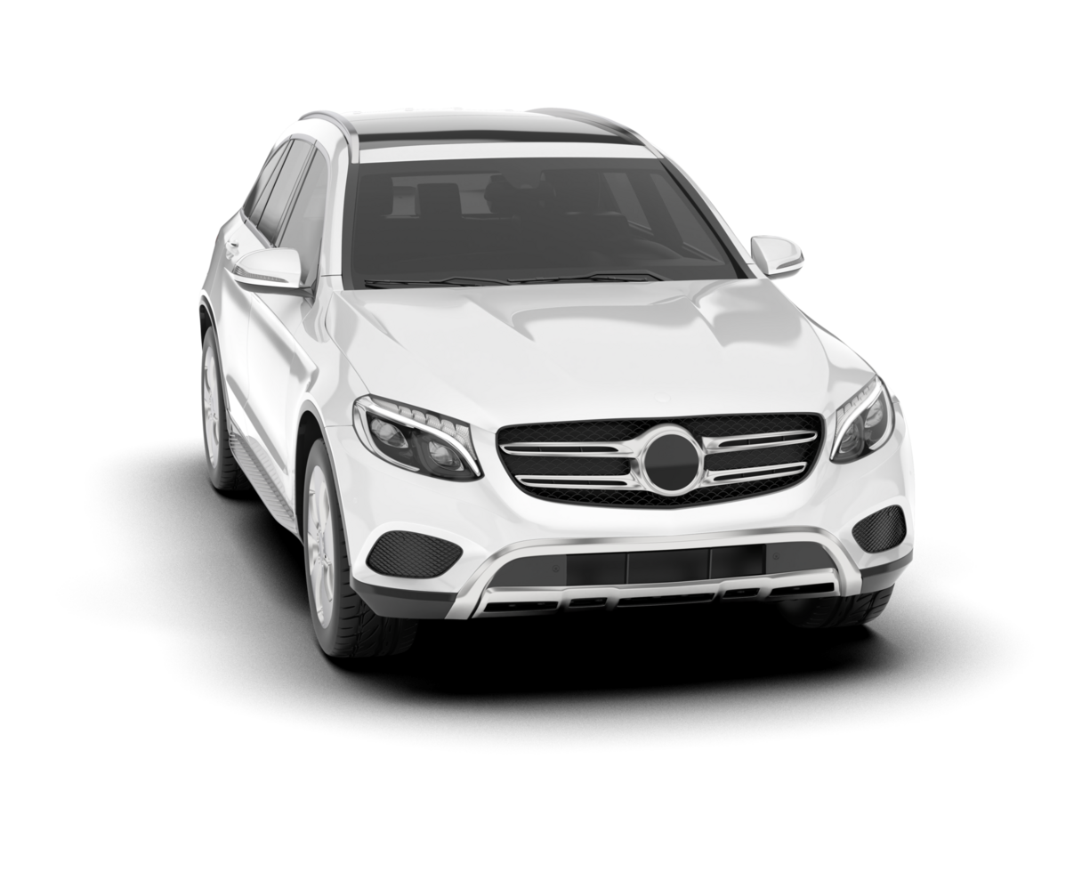 White SUV on transparent background. 3d rendering - illustration png