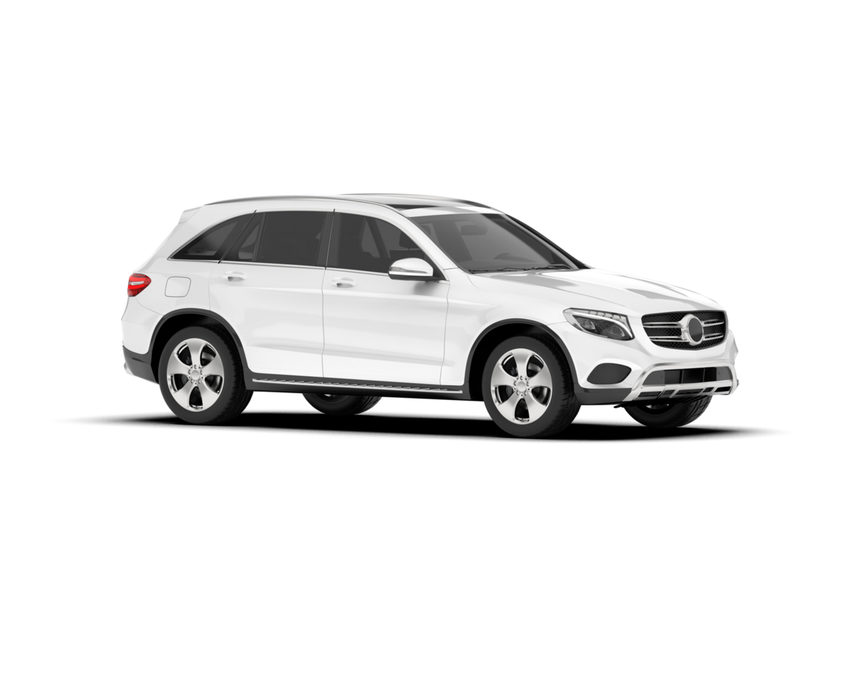 White SUV on transparent background. 3d rendering - illustration png