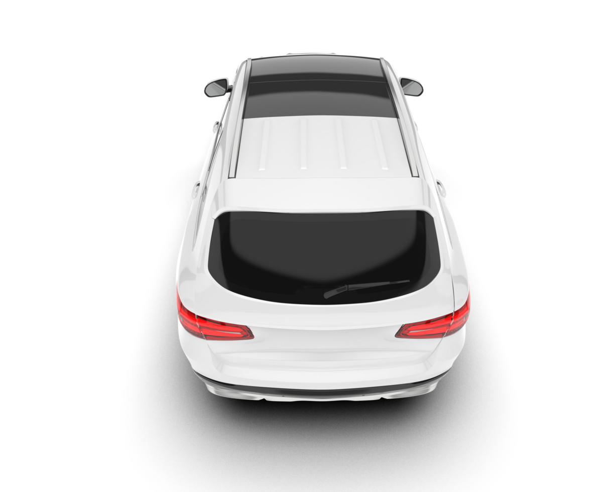 White SUV on transparent background. 3d rendering - illustration png
