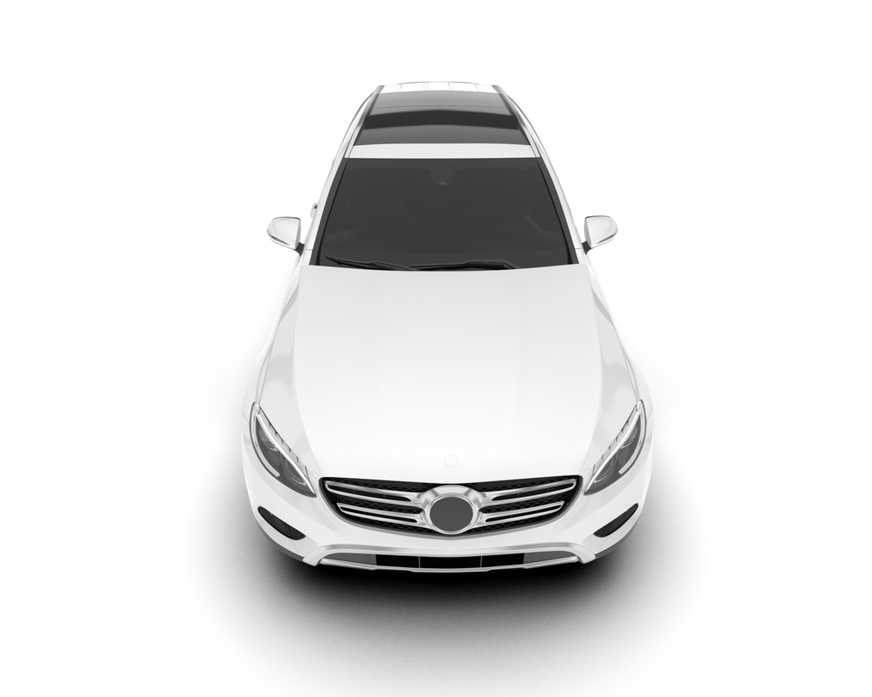 White SUV on transparent background. 3d rendering - illustration png