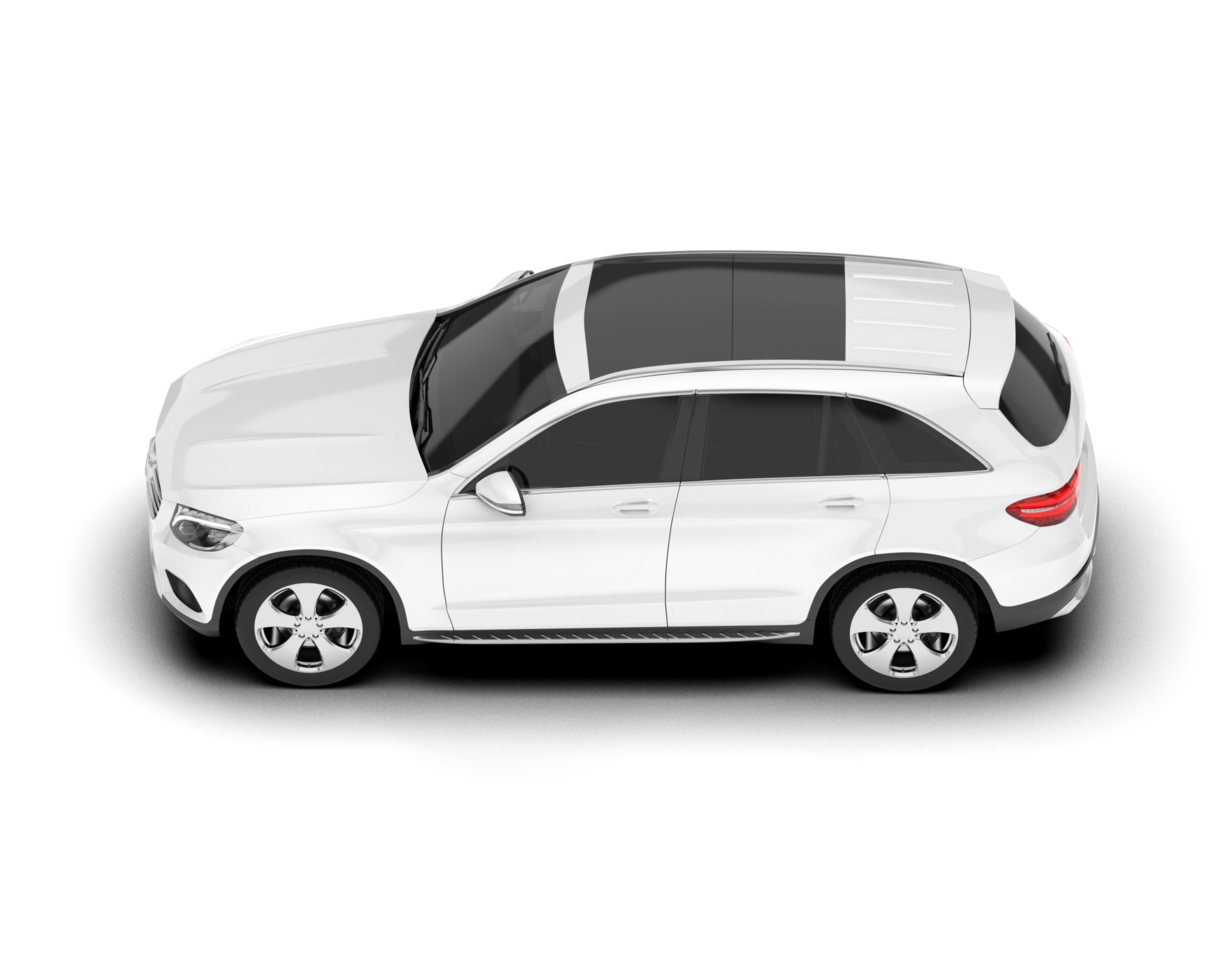 White SUV on transparent background. 3d rendering - illustration png