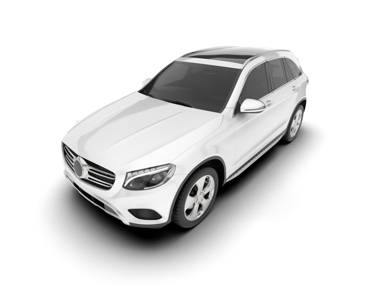White SUV on transparent background. 3d rendering - illustration png