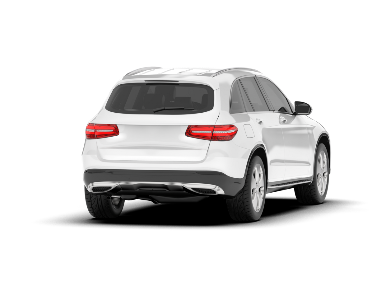 White SUV on transparent background. 3d rendering - illustration png