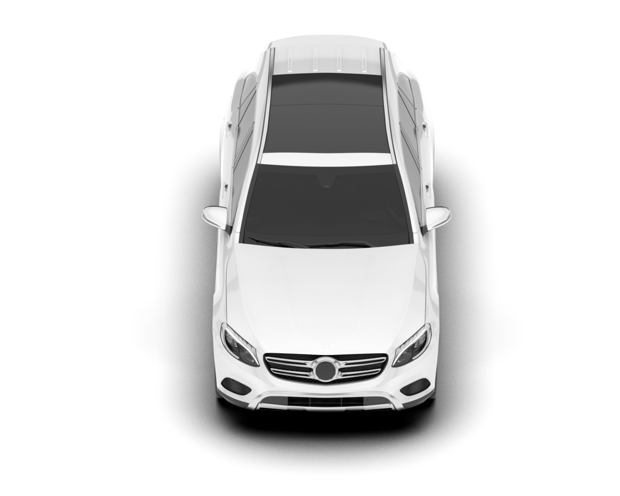 White SUV on transparent background. 3d rendering - illustration png