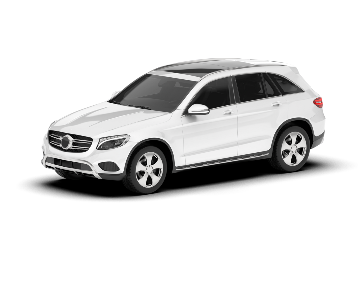 White SUV on transparent background. 3d rendering - illustration png
