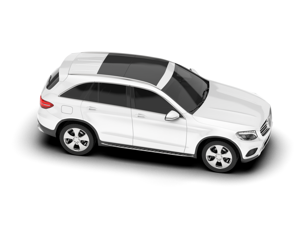 White SUV on transparent background. 3d rendering - illustration png