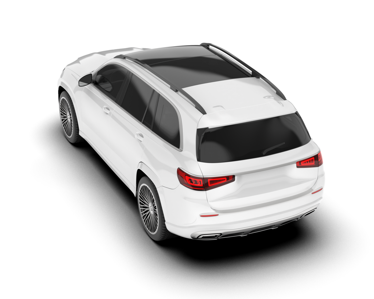 White SUV on transparent background. 3d rendering - illustration png