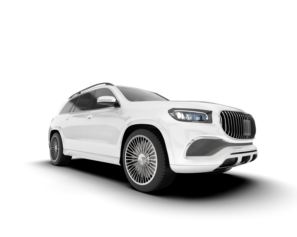 White SUV on transparent background. 3d rendering - illustration png