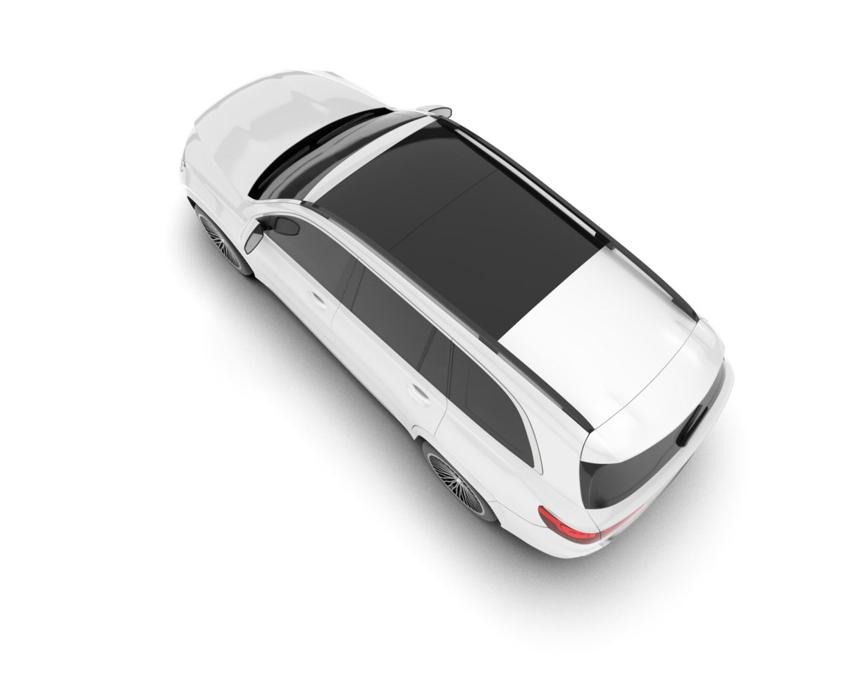 White SUV on transparent background. 3d rendering - illustration png
