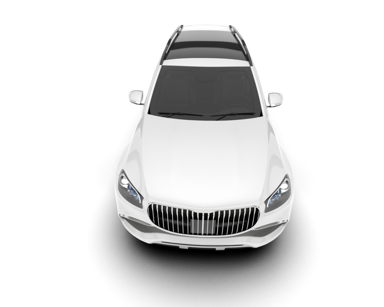 White SUV on transparent background. 3d rendering - illustration png