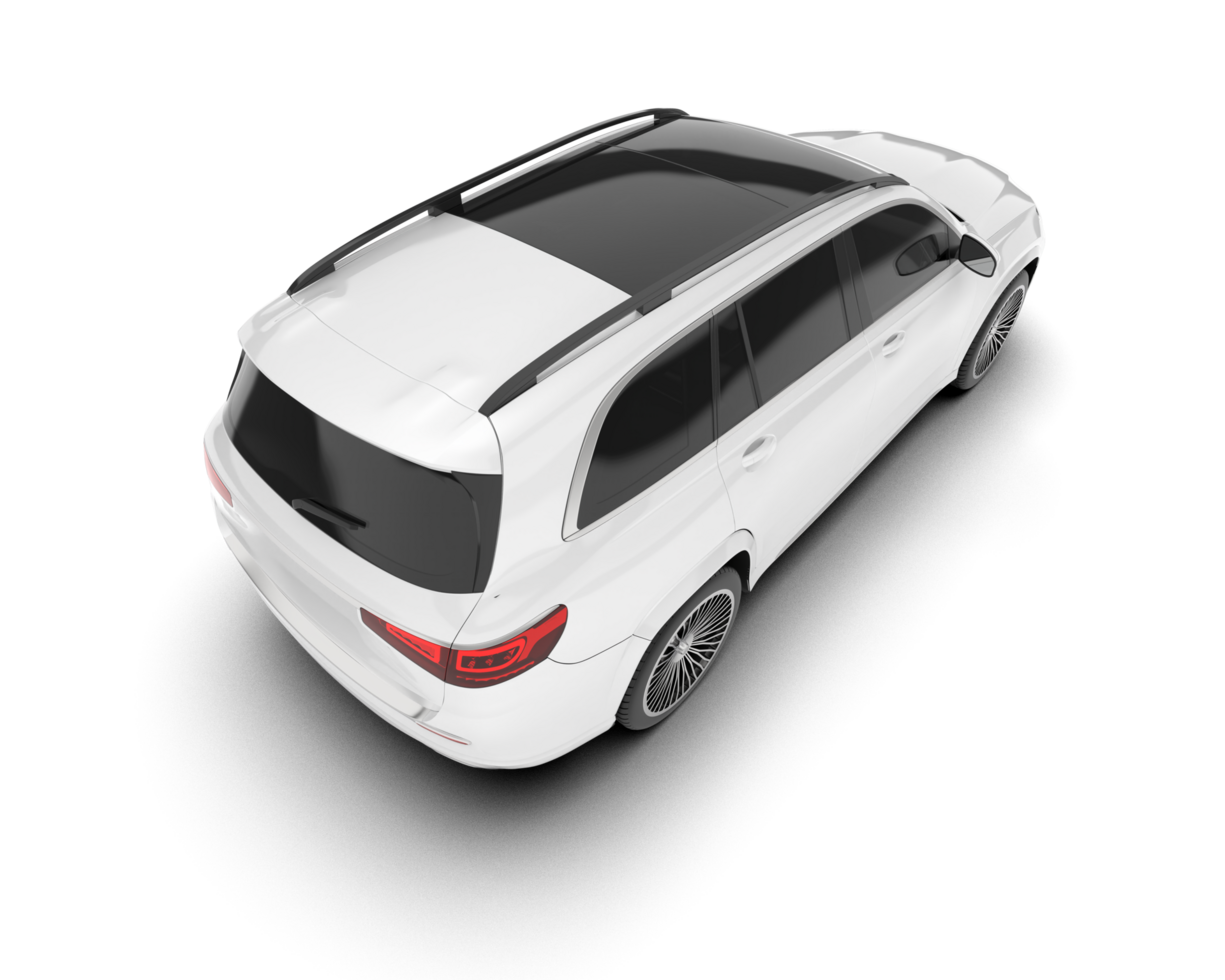 White SUV on transparent background. 3d rendering - illustration png