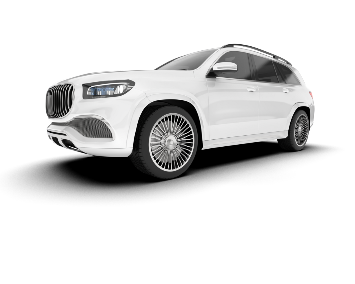 White SUV on transparent background. 3d rendering - illustration png
