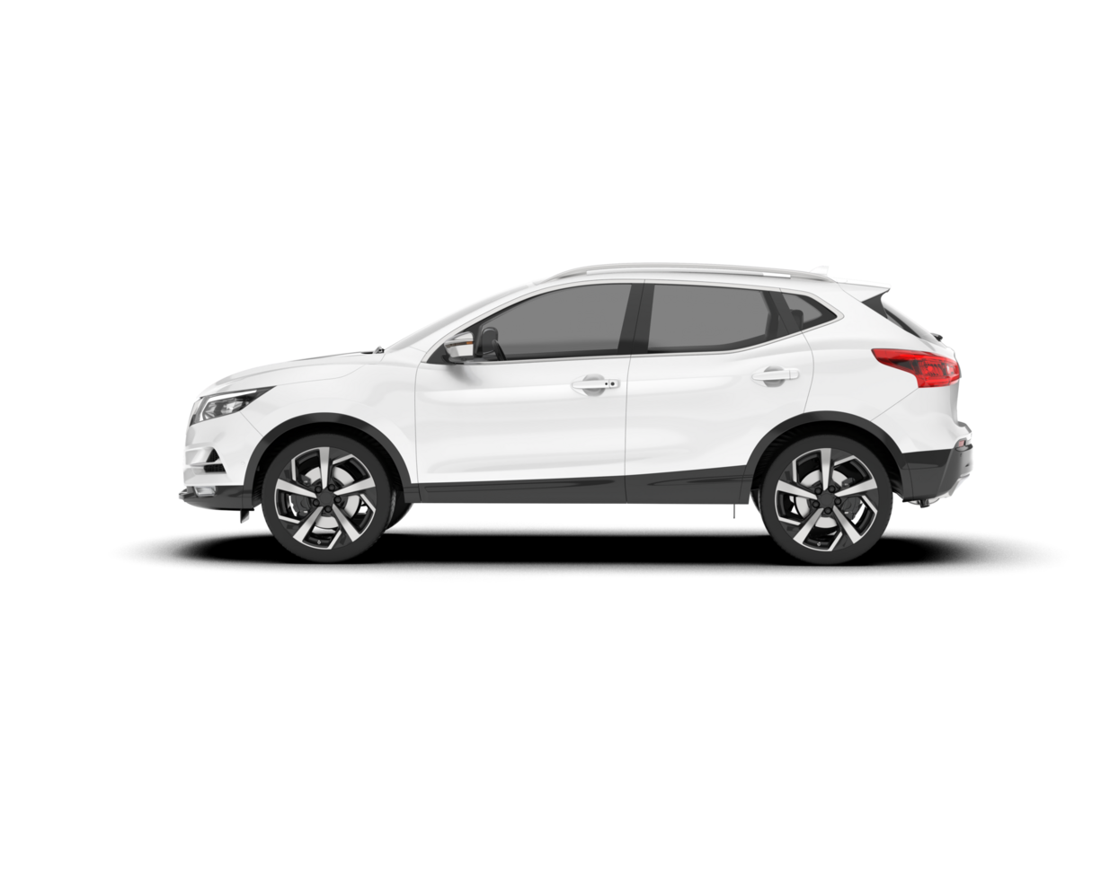 White SUV on transparent background. 3d rendering - illustration png