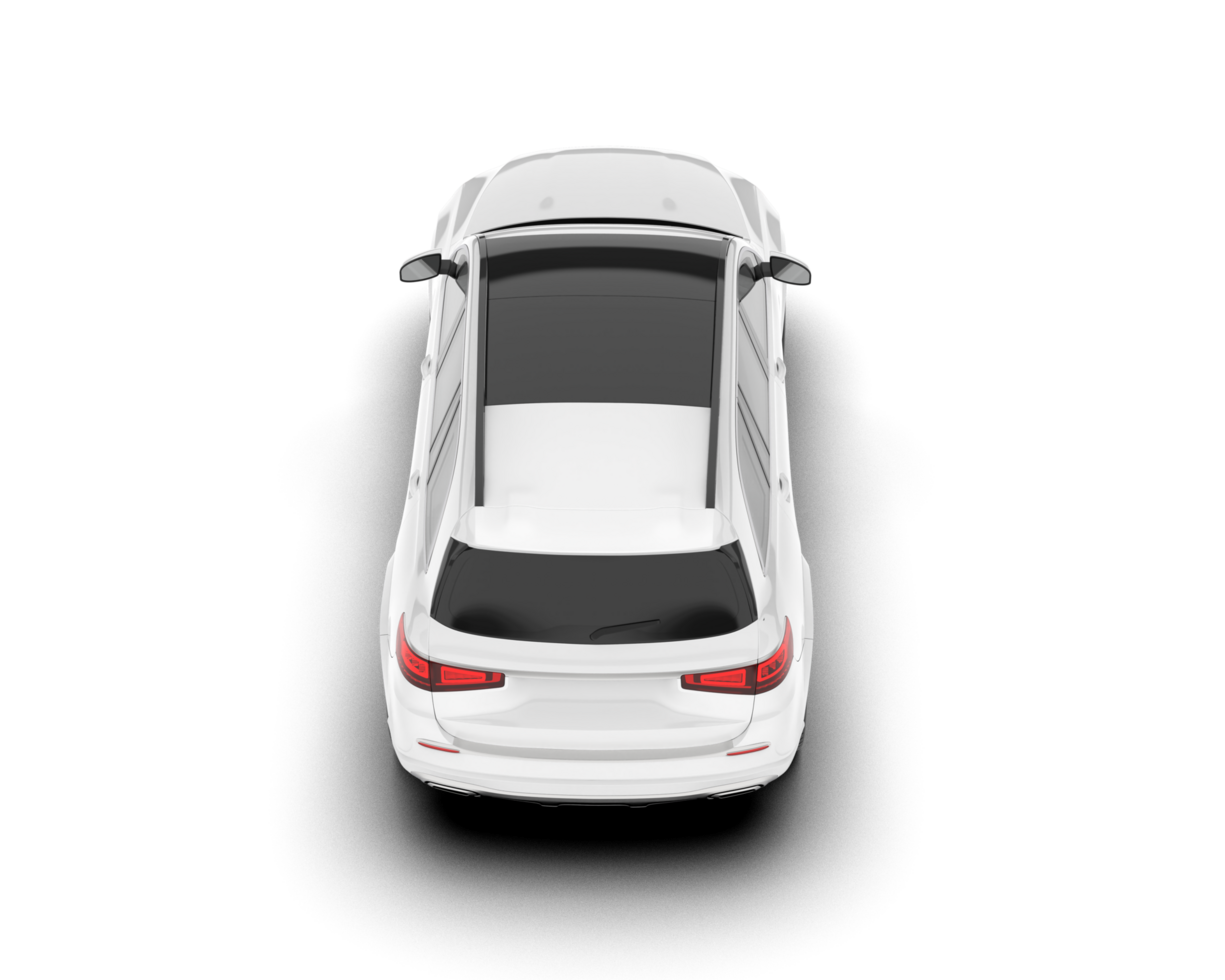 White SUV on transparent background. 3d rendering - illustration png