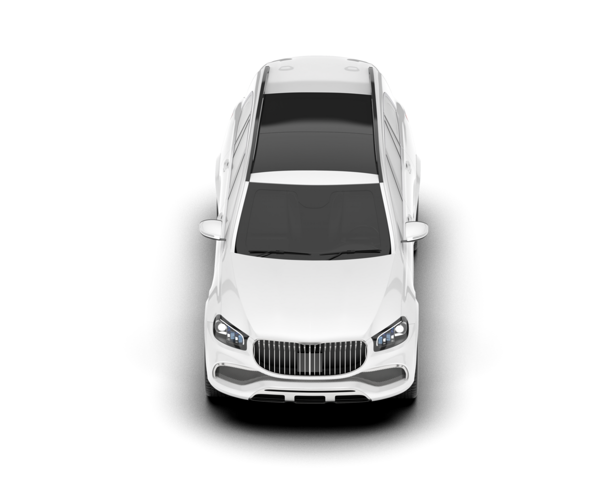 White SUV on transparent background. 3d rendering - illustration png