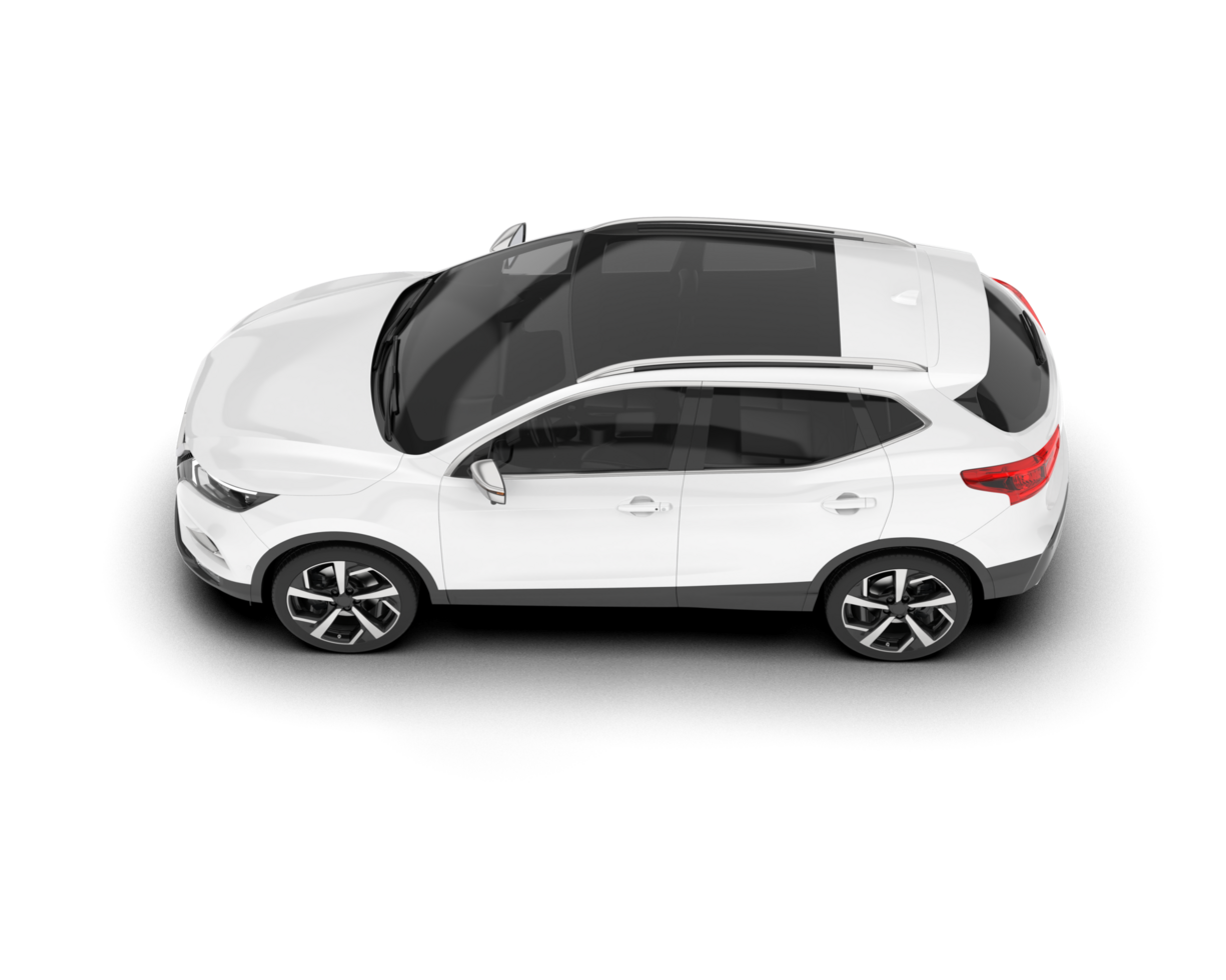 White SUV on transparent background. 3d rendering - illustration png