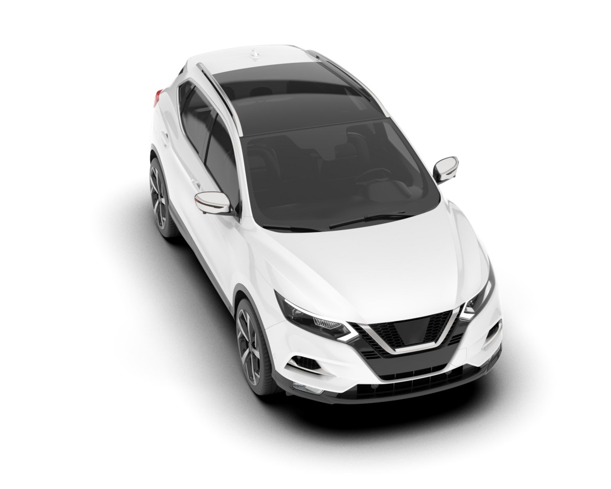 White SUV on transparent background. 3d rendering - illustration png