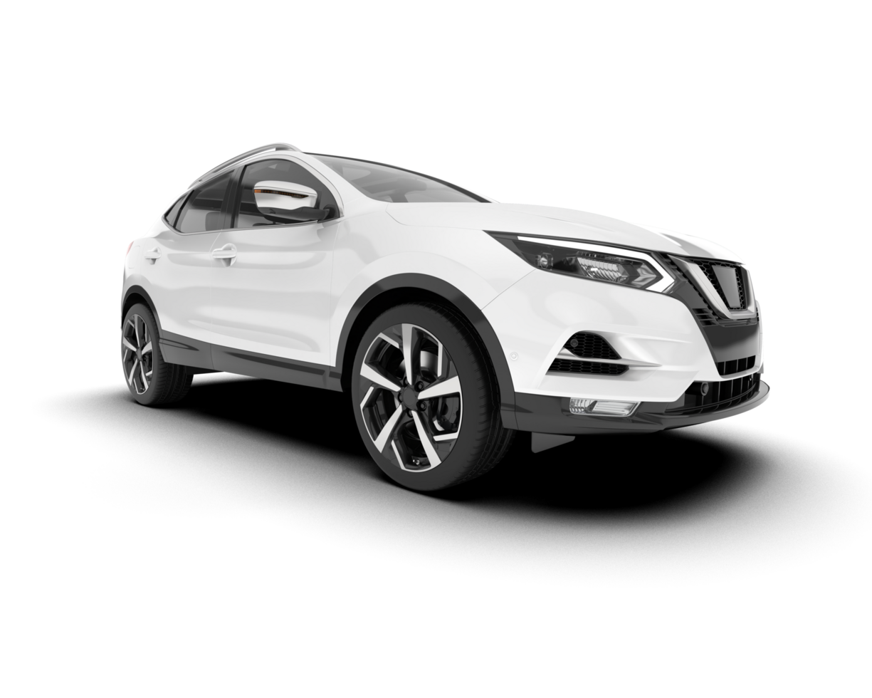 White SUV on transparent background. 3d rendering - illustration png