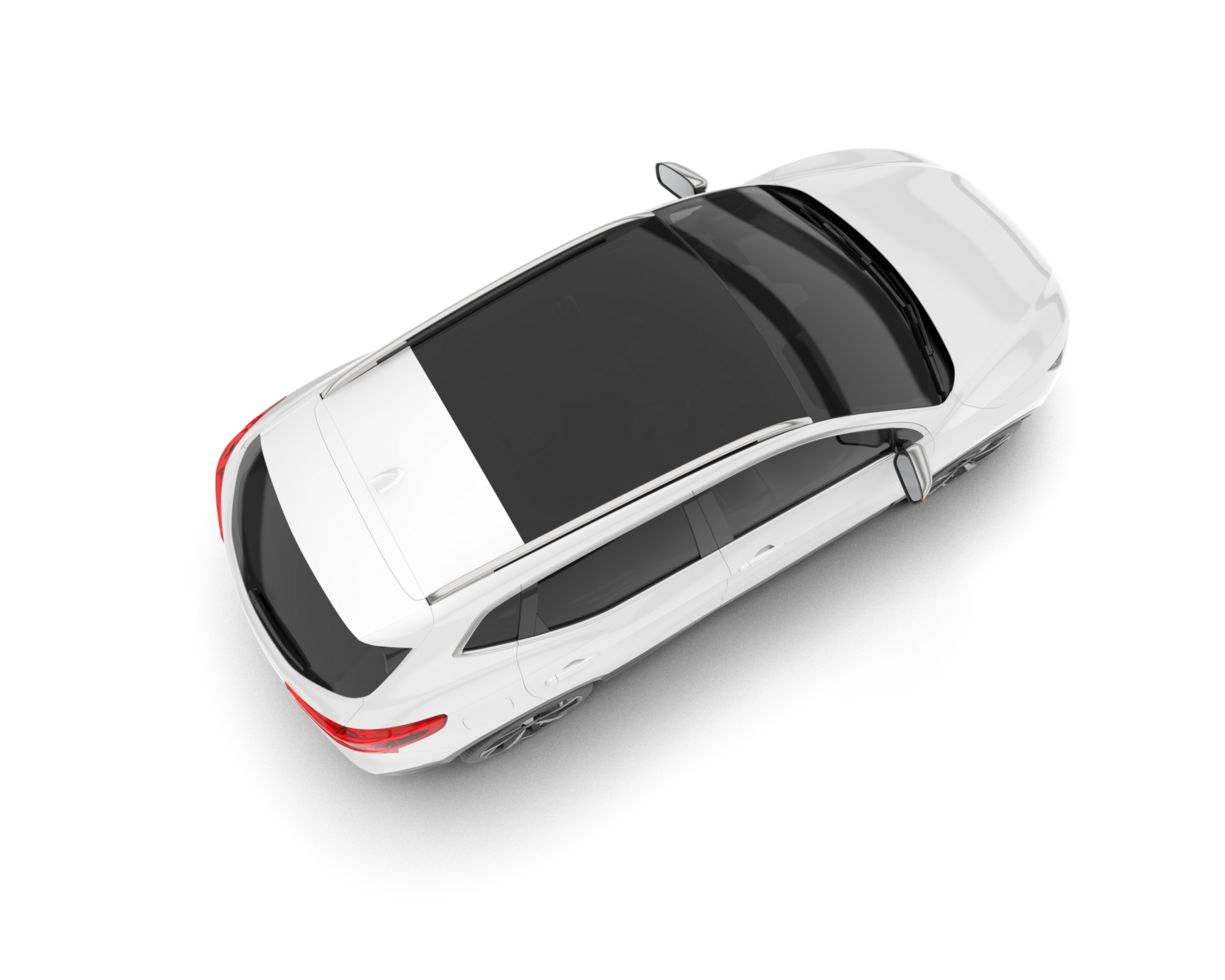 White SUV on transparent background. 3d rendering - illustration png