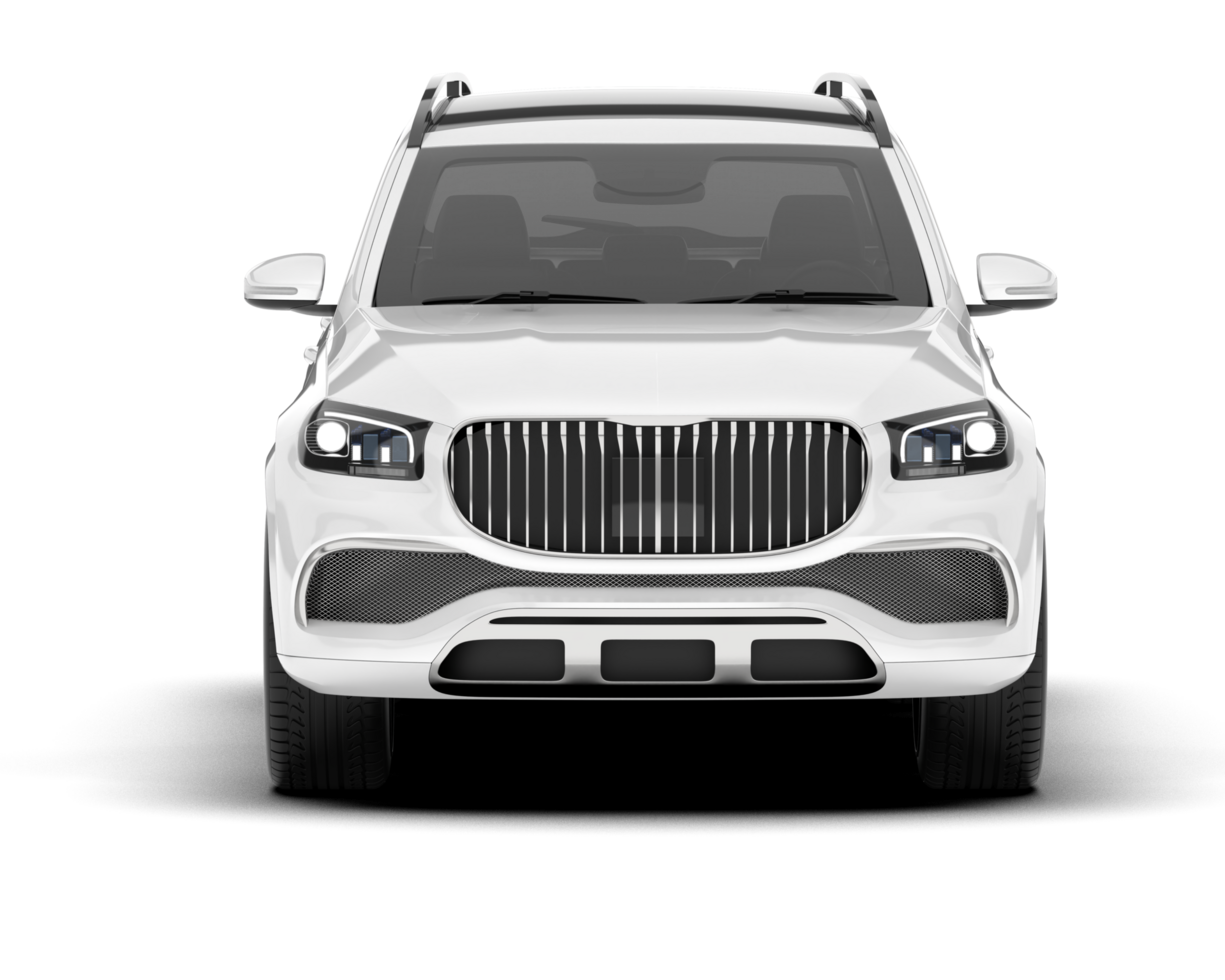 White SUV on transparent background. 3d rendering - illustration png