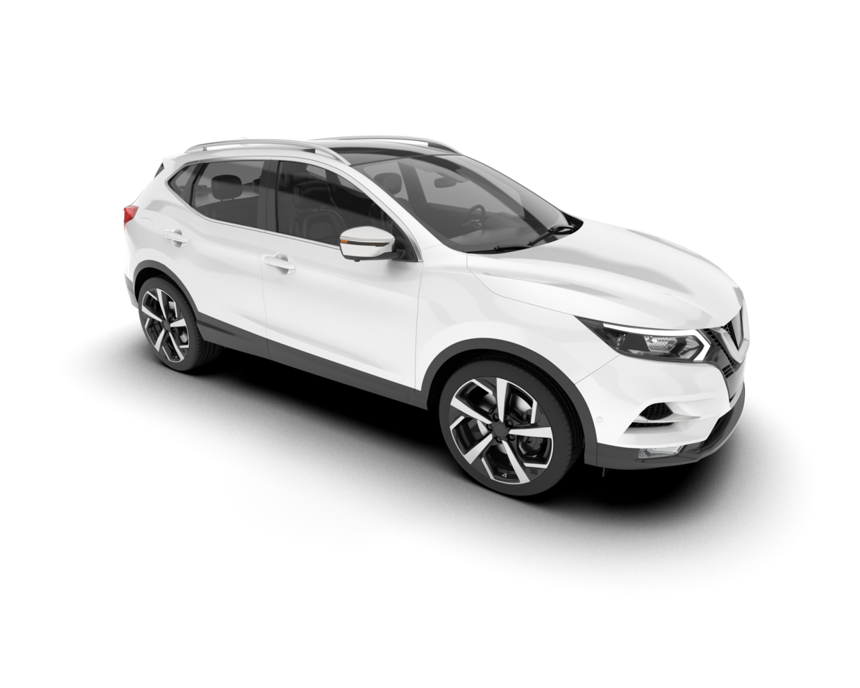 White SUV on transparent background. 3d rendering - illustration png