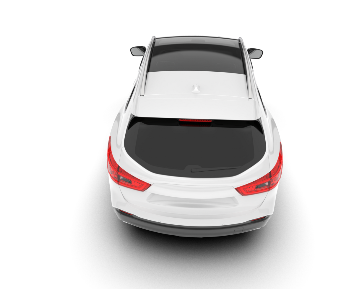 White SUV on transparent background. 3d rendering - illustration png